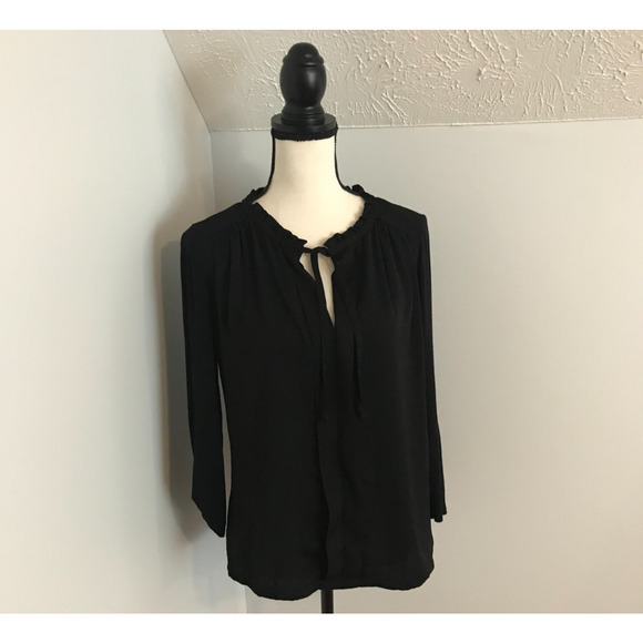 Anthropologie Meadow Rue Eleri Pleated Roll-Tab Sleeve Blouse - Size Small - Picture 2 of 12